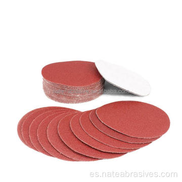 Disco de pulido de muebles de papel de lijado rojo de 5 pulgadas